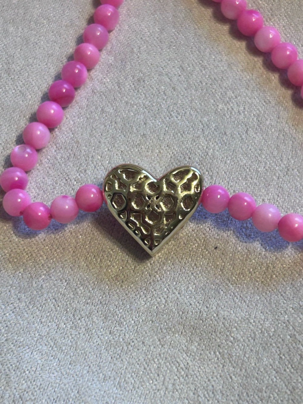 NWOT Kendra Scott Gemstone Heart Beaded Pendant Necklace in Pink - Picture 8 of 10